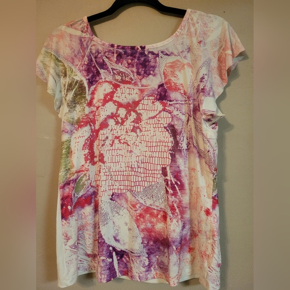 Women's Multicolor Ruffle Top - Picture 4 of 4